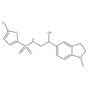 5-chloro-N-(2-hydroxy-2-(1-methylindolin-5-yl)ethyl)thiophene-2-sulfonamide结构式