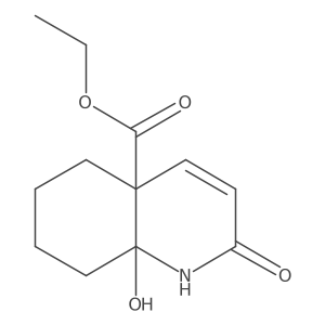 Ethyl 8a-hydroxy-2-oxo-1,2,4a,5,6,7,8,8a-octahydroquinoline-4a-carboxylate结构式