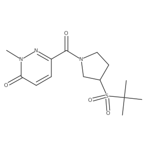 6-(3-(tert-butylsulfonyl)pyrrolidine-1-carbonyl)-2-methylpyridazin-3(2H)-one Structure