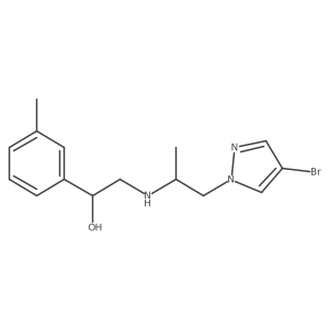 2-{[1-(4-bromo-1H-pyrazol-1-yl)propan-2-yl]amino}-1-(3-methylphenyl)ethan-1-ol结构式