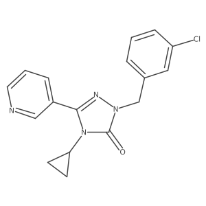 1-(3-chlorobenzyl)-4-cyclopropyl-3-(pyridin-3-yl)-1H-1,2,4-triazol-5(4H)-one结构式
