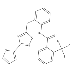 N-(2-((3-(furan-2-yl)-1,2,4-oxadiazol-5-yl)methyl)phenyl)-2-(trifluoromethyl)benzamide Structure