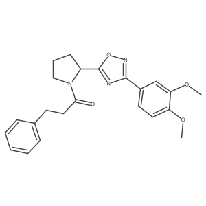 3-(3,4-Dimethoxyphenyl)-5-[1-(3-phenylpropanoyl)pyrrolidin-2-yl]-1,2,4-oxadiazole结构式