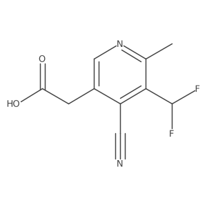 4-Cyano-3-(difluoromethyl)-2-methylpyridine-5-acetic acid结构式