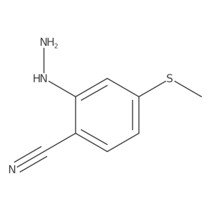 1-(2-Cyano-5-(methylthio)phenyl)hydrazine Structure