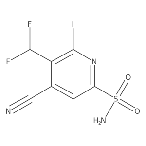 4-Cyano-5-(difluoromethyl)-6-iodopyridine-2-sulfonamide Structure