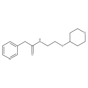 2-(pyridin-3-yl)-N-(2-((tetrahydro-2H-pyran-4-yl)thio)ethyl)acetamide结构式