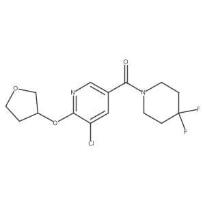 (5-Chloro-6-((tetrahydrofuran-3-yl)oxy)pyridin-3-yl)(4,4-difluoropiperidin-1-yl)methanone结构式