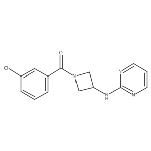 (3-Chlorophenyl)(3-(pyrimidin-2-ylamino)azetidin-1-yl)methanone结构式