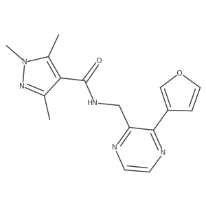 N-((3-(furan-3-yl)pyrazin-2-yl)methyl)-1,3,5-trimethyl-1H-pyrazole-4-carboxamide Structure