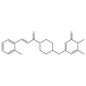 (E)-4-((1-(3-(2-chlorophenyl)acryloyl)piperidin-4-yl)oxy)-1,6-dimethylpyridin-2(1H)-one Structure