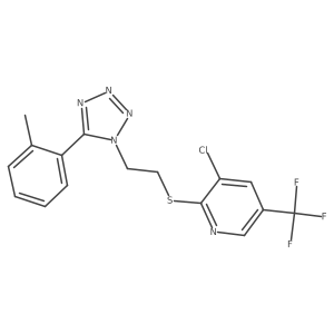 3-chloro-2-({2-[5-(2-methylphenyl)-1H-1,2,3,4-tetraazol-1-yl]ethyl}sulfanyl)-5-(trifluoromethyl)pyridine Structure