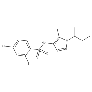 N-[1-(butan-2-yl)-5-methyl-1H-pyrazol-4-yl]-6-chloro-2-fluoropyridine-3-sulfonamide结构式