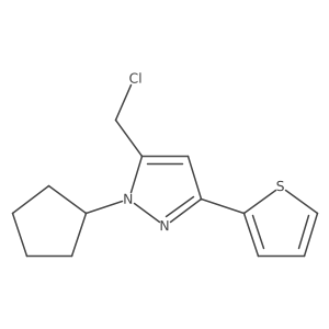 5-(chloromethyl)-1-cyclopentyl-3-(thiophen-2-yl)-1H-pyrazole结构式