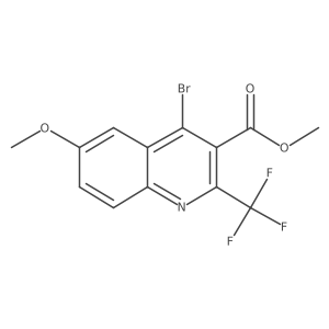 Methyl 4-bromo-6-methoxy-2-(trifluoromethyl)quinoline-3-carboxylate结构式