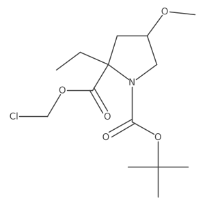 1-Tert-butyl 2-chloromethyl 2-ethyl-4-methoxypyrrolidine-1,2-dicarboxylate结构式