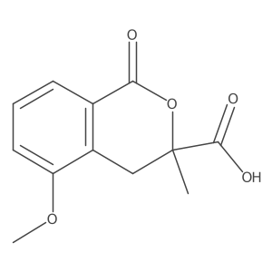 5-methoxy-3-methyl-1-oxo-3,4-dihydro-1H-2-benzopyran-3-carboxylic acid结构式