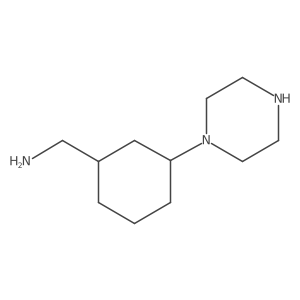 [3-(Piperazin-1-yl)cyclohexyl]methanamine Structure
