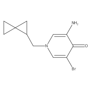 3-Amino-5-bromo-1-({spiro[2.2]pentan-1-yl}methyl)-1,4-dihydropyridin-4-one Structure