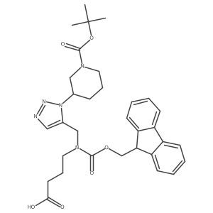 4-{[(1-{1-[(tert-butoxy)carbonyl]piperidin-3-yl}-1H-1,2,3-triazol-5-yl)methyl]({[(9H-fluoren-9-yl)methoxy]carbonyl})amino}butanoic acid结构式