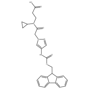 3-{N-cyclopropyl-2-[4-({[(9H-fluoren-9-yl)methoxy]carbonyl}amino)-1H-pyrazol-1-yl]acetamido}propanoic acid结构式