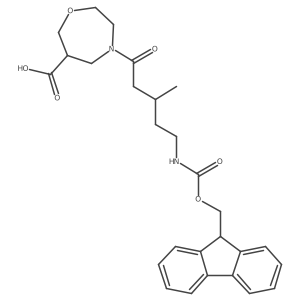 4-[5-({[(9H-fluoren-9-yl)methoxy]carbonyl}amino)-3-methylpentanoyl]-1,4-oxazepane-6-carboxylic acid Structure