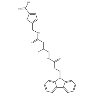2-{[4-({[(9H-fluoren-9-yl)methoxy]carbonyl}amino)-3-methylbutanamido]methyl}-1,3-thiazole-5-carboxylic acid结构式