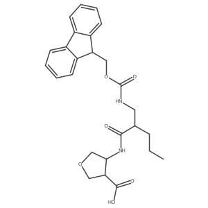 4-{2-[({[(9H-fluoren-9-yl)methoxy]carbonyl}amino)methyl]pentanamido}oxolane-3-carboxylic acid结构式