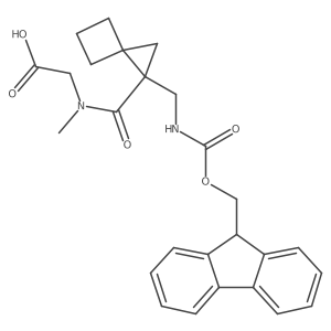 2-(1-{1-[({[(9H-fluoren-9-yl)methoxy]carbonyl}amino)methyl]spiro[2.3]hexan-1-yl}-N-methylformamido)acetic acid结构式