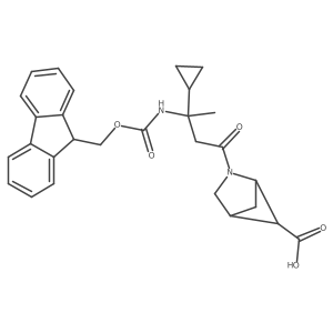 2-[3-cyclopropyl-3-({[(9H-fluoren-9-yl)methoxy]carbonyl}amino)butanoyl]-2-azabicyclo[2.1.1]hexane-5-carboxylic acid Structure