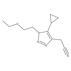 2-[5-cyclopropyl-1-(2-ethoxyethyl)-1H-1,2,3-triazol-4-yl]acetonitrile结构式