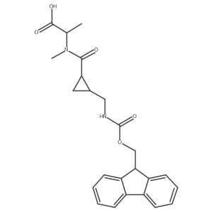 (2S)-2-{1-[(1RS,2SR)-2-[({[(9H-fluoren-9-yl)methoxy]carbonyl}amino)methyl]cyclopropyl]-N-methylformamido}propanoic acid Structure