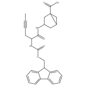 rac-(1R,3R,5R)-3-[2-({[(9H-fluoren-9-yl)methoxy]carbonyl}amino)hex-4-ynamido]bicyclo[3.1.0]hexane-1-carboxylic acid结构式