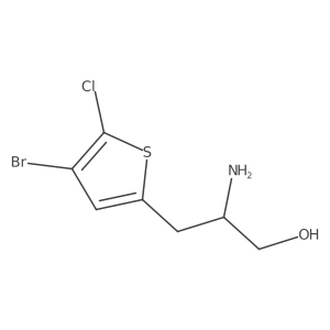 2-Amino-3-(4-bromo-5-chlorothiophen-2-yl)propan-1-ol结构式