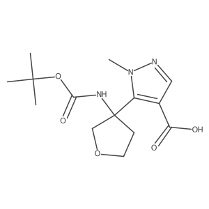 5-(3-{[(tert-butoxy)carbonyl]amino}oxolan-3-yl)-1-methyl-1H-pyrazole-4-carboxylic acid Structure