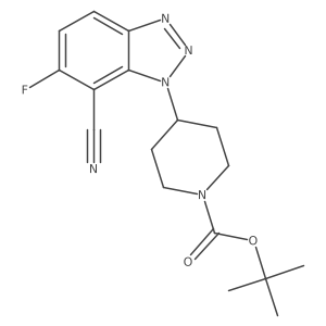 tert-butyl 4-(7-cyano-6-fluoro-1H-1,2,3-benzotriazol-1-yl)piperidine-1-carboxylate结构式