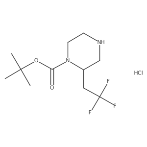 tert-Butyl 2-(2,2,2-trifluoroethyl)piperazine-1-carboxylate hydrochloride Structure