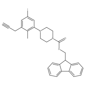 (9H-fluoren-9-yl)methyl 4-[5-iodo-2-methyl-3-(prop-2-yn-1-yl)phenyl]piperazine-1-carboxylate Structure