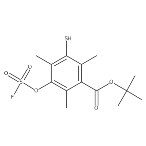 Tert-butyl 3-[(fluorosulfonyl)oxy]-2,4,6-trimethyl-5-sulfanylbenzoate结构式