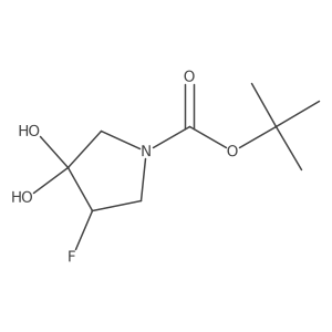 Tert-butyl 4-fluoro-3,3-dihydroxypyrrolidine-1-carboxylate Structure