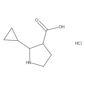 (2S,3R)-2-Cyclopropylpyrrolidine-3-carboxylic acid;hydrochloride Structure