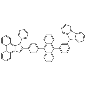 2-(4-(10-(3-(9H-Carbazol-9-yl)phenyl)anthracen-9-yl)phenyl)-1-phenyl-1H-phenanthro[9,10-d]imidazole Structure