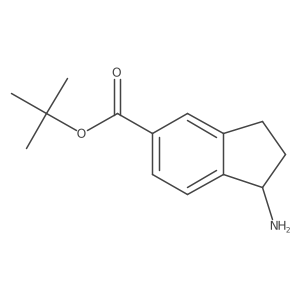 tert-butyl 1-amino-2,3-dihydro-1H-indene-5-carboxylate结构式