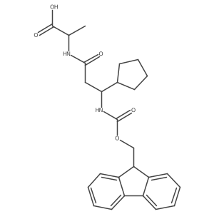 (2R)-2-[3-cyclopentyl-3-({[(9H-fluoren-9-yl)methoxy]carbonyl}amino)propanamido]propanoic acid结构式