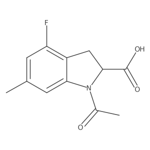 1-acetyl-4-fluoro-6-methyl-2,3-dihydro-1H-indole-2-carboxylic acid结构式