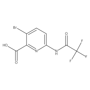3-Bromo-6-(2,2,2-trifluoroacetamido)pyridine-2-carboxylic acid结构式