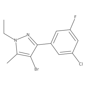 4-bromo-3-(3-chloro-5-fluorophenyl)-1-ethyl-5-methyl-1H-pyrazole Structure