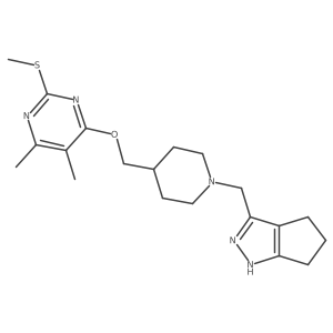 4-{[1-({1H,4H,5H,6H-cyclopenta[c]pyrazol-3-yl}methyl)piperidin-4-yl]methoxy}-5,6-dimethyl-2-(methylsulfanyl)pyrimidine结构式