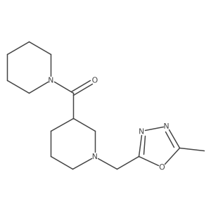1-[(5-Methyl-1,3,4-oxadiazol-2-yl)methyl]-3-(piperidine-1-carbonyl)piperidine Structure