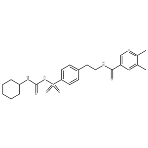 N-[2-[4-[[[(Cyclohexylamino)carbonyl]amino]sulfonyl]phenyl]ethyl]-5,6-dimethyl-2-pyrazinecarboxamide Structure
